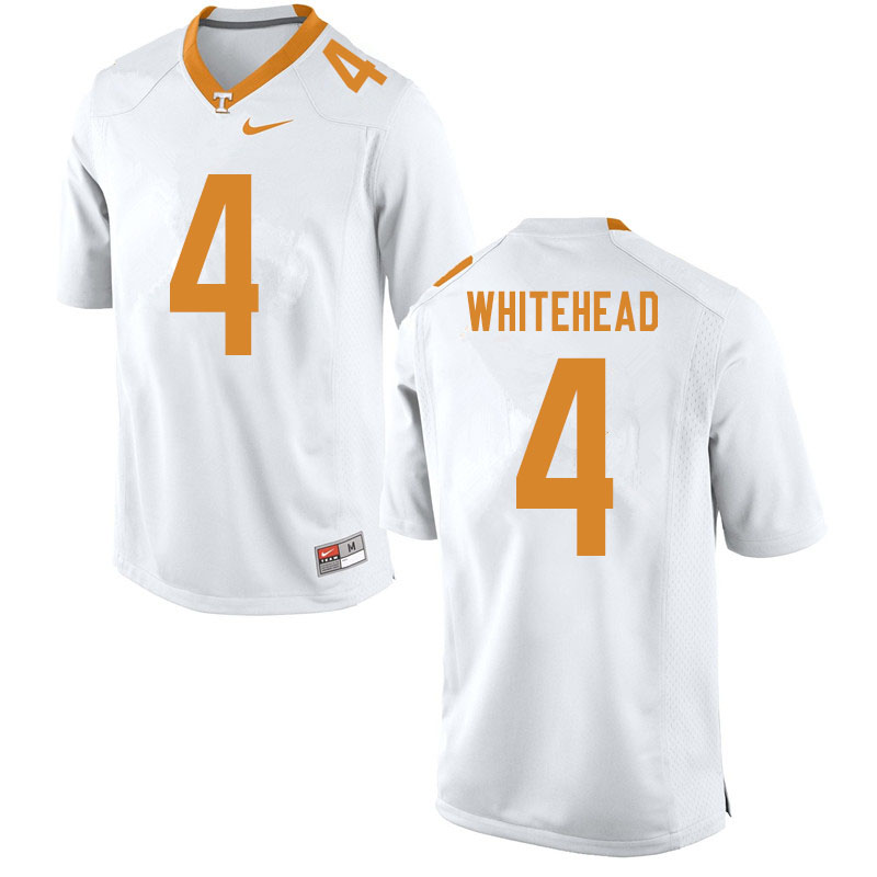 Men #4 Len'Neth Whitehead Tennessee Volunteers College Football Jerseys Sale-White - Click Image to Close
